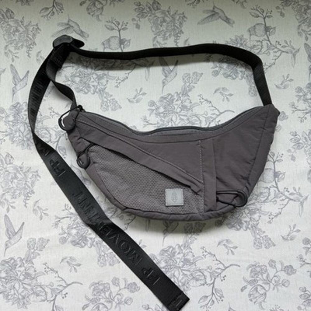 FREE PEOPLE FP MOVEMENT BLACK NOTHIN BUT NET SLING CROSSBODY SHOULDER BAG GRAY